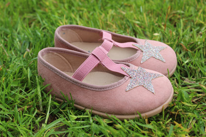 Ballerine stella rosa scamosciate