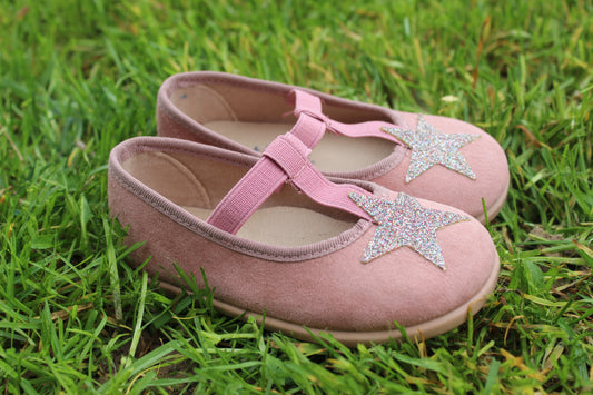 Ballerine stella rosa scamosciate