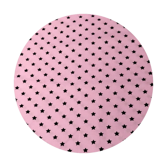 Gonna cotone fermo stelline nere base rosa