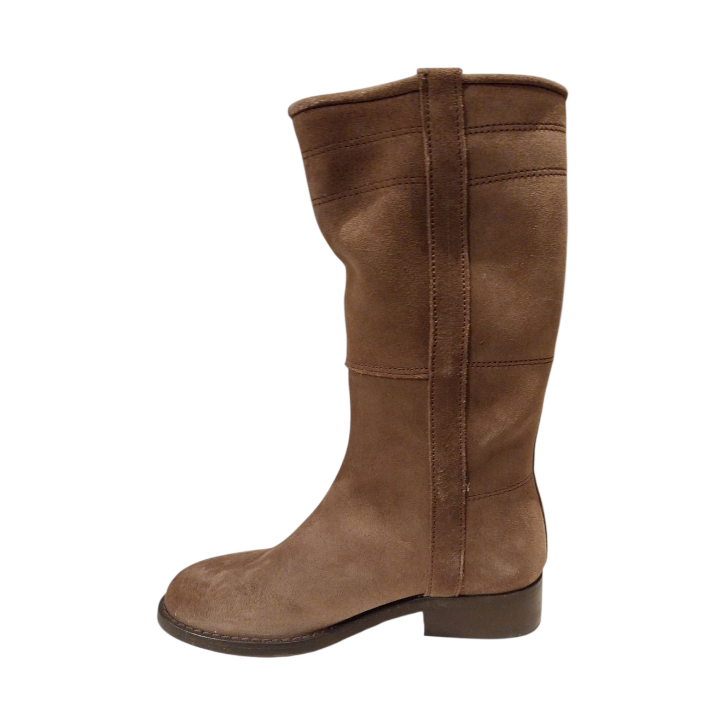 Stivale alto scamosciato tortora