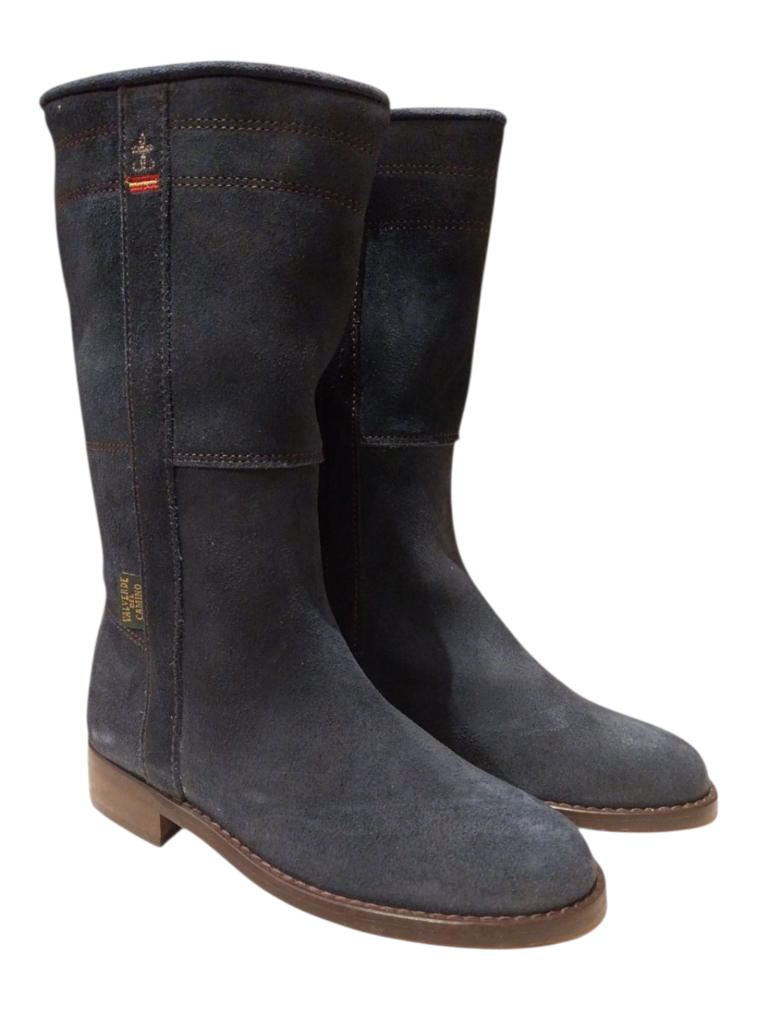 Stivale alto scamosciato blu