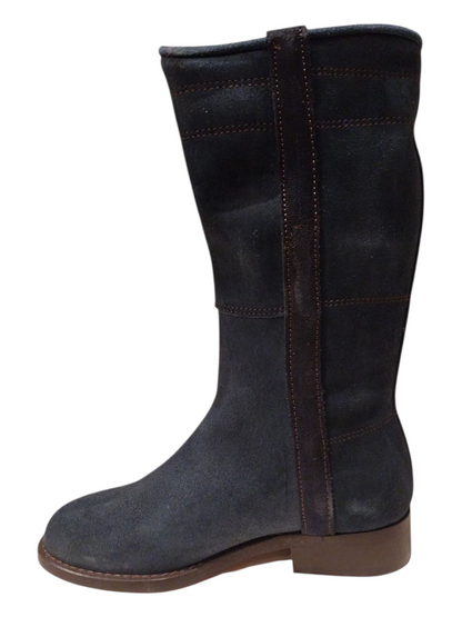 Stivale alto scamosciato blu