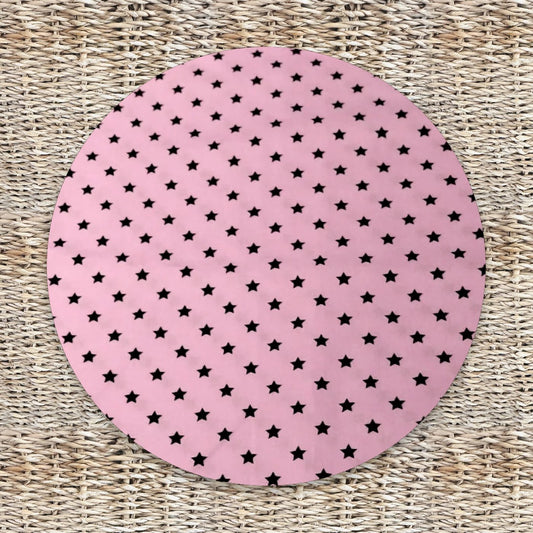 Gonna cotone fermo stelline nere base rosa