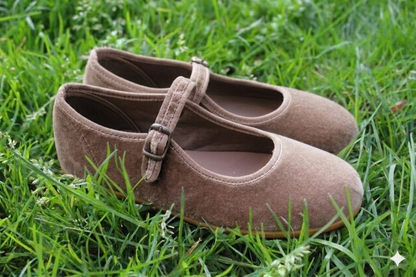 Ballerine in velluto taupe