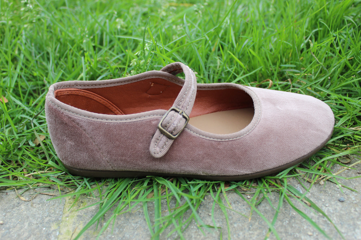 Ballerine in velluto taupe