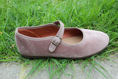 Ballerine in velluto taupe
