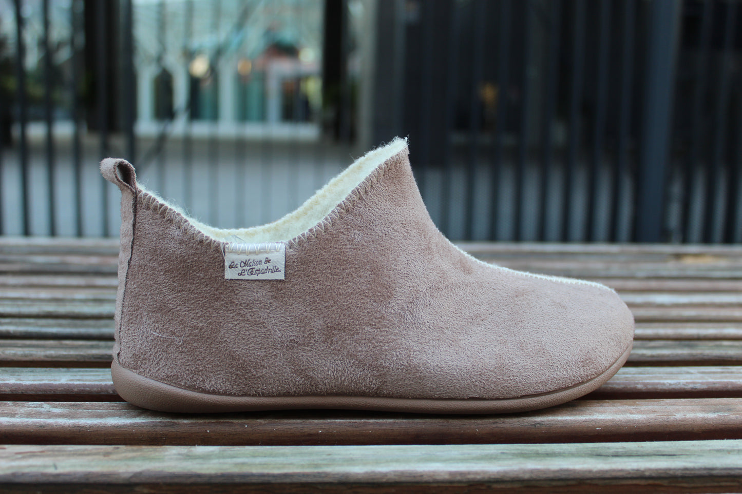 Stivaletti alcantara lana vergine taupe