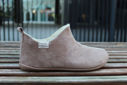 Stivaletti alcantara lana vergine taupe