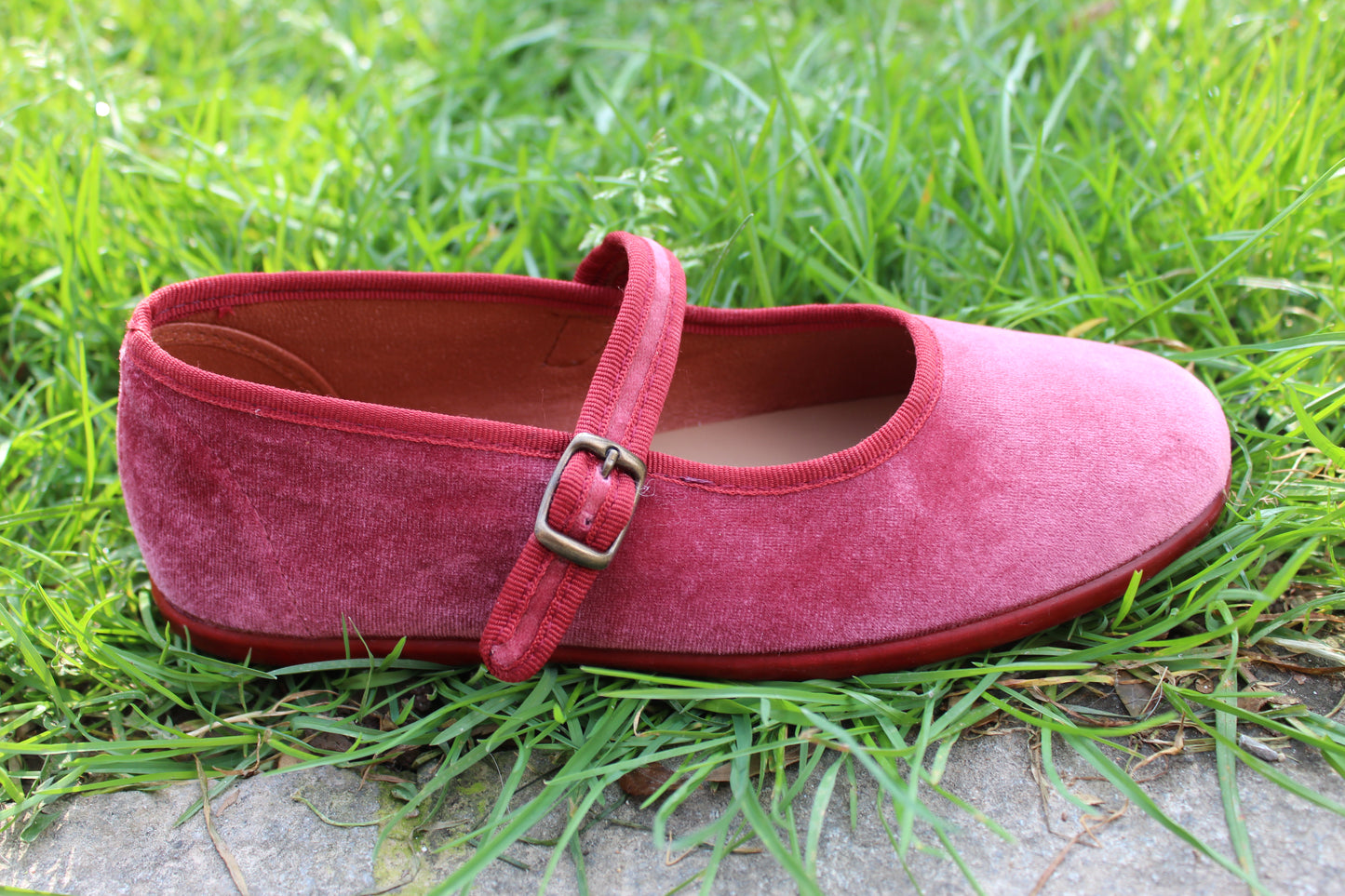 Ballerine in velluto Uva fragola