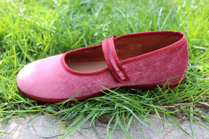 Ballerine in velluto Uva fragola
