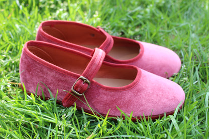 Ballerine in velluto Uva fragola