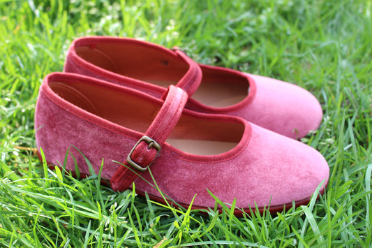 Ballerine in velluto Uva fragola