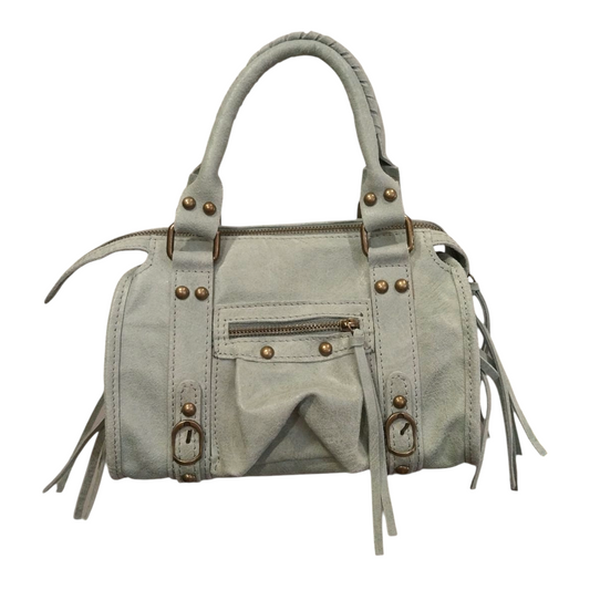 Borsa Mini Bag pelle graffiata verde salvia