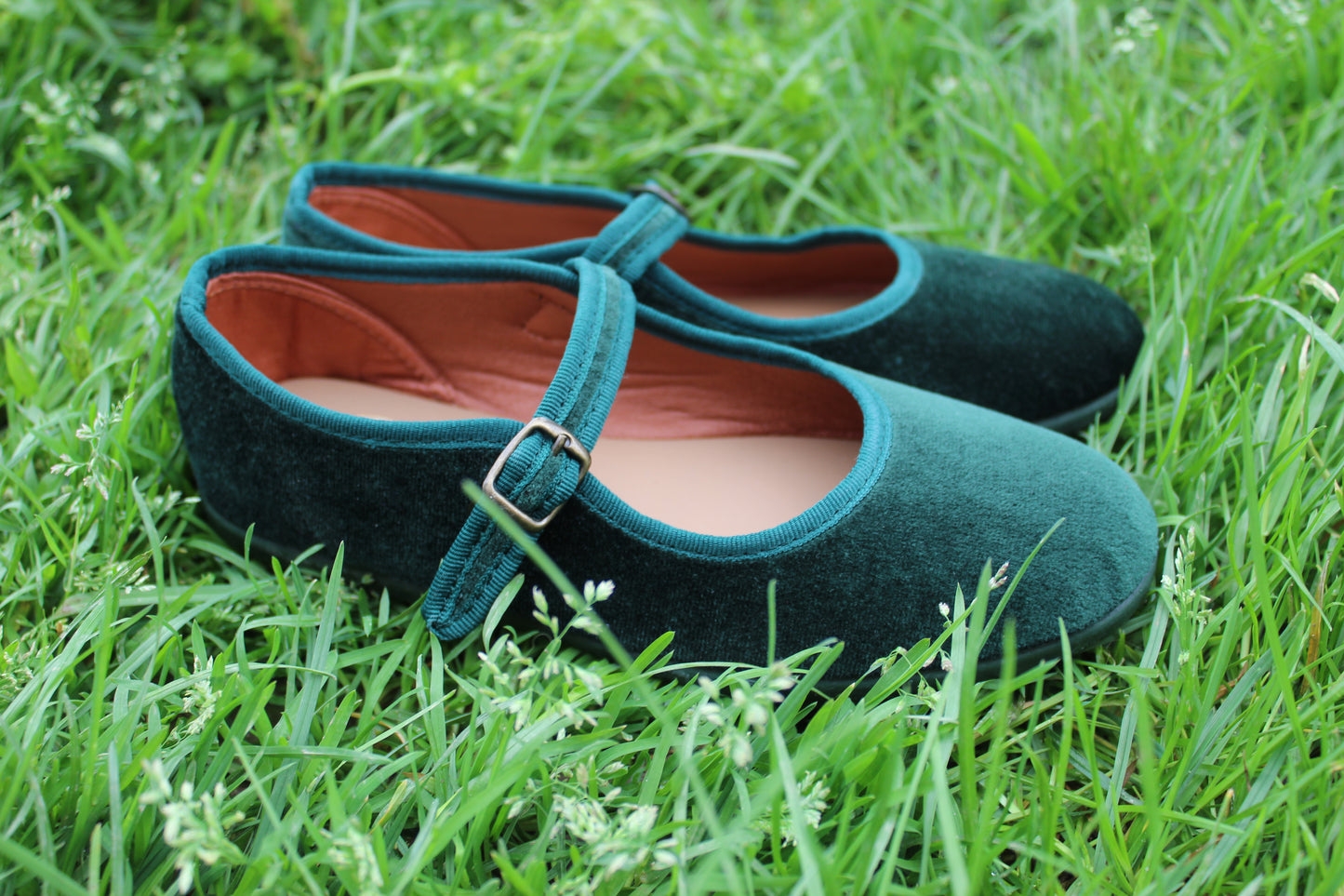 Ballerine in velluto verdone