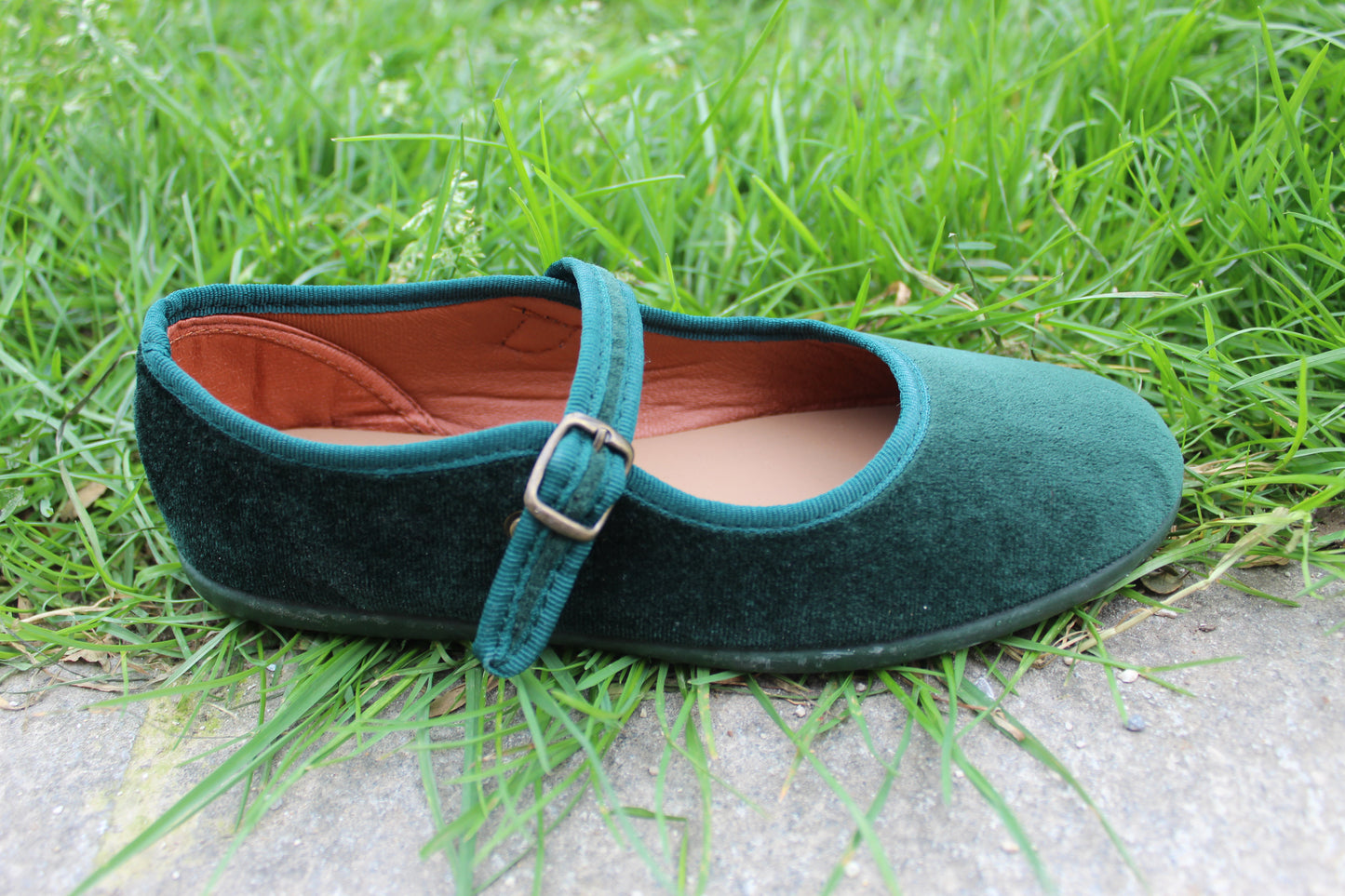 Ballerine in velluto verdone