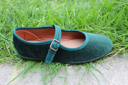 Ballerine in velluto verdone