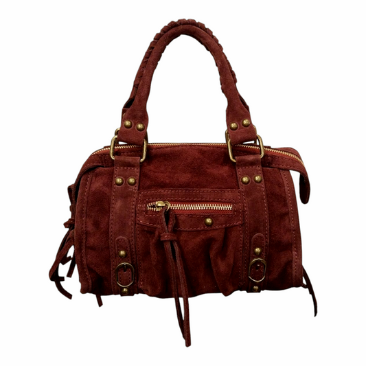 Borsa Mini Bag pelle scamosciata vinaccia
