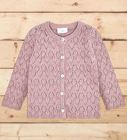 Cardigan in maglia rosa