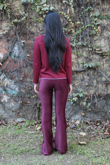 Pantazampa velluto a coste bordeaux