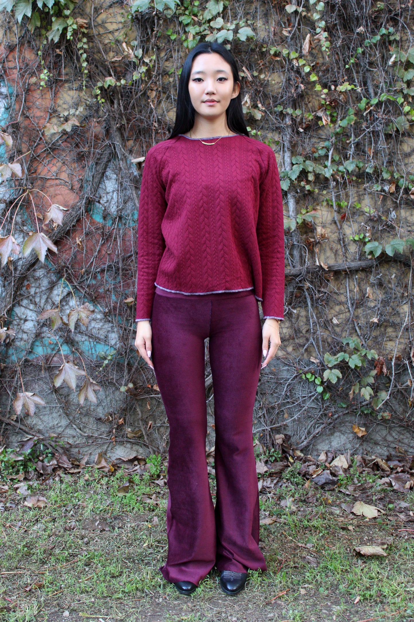 Pantazampa velluto a coste bordeaux