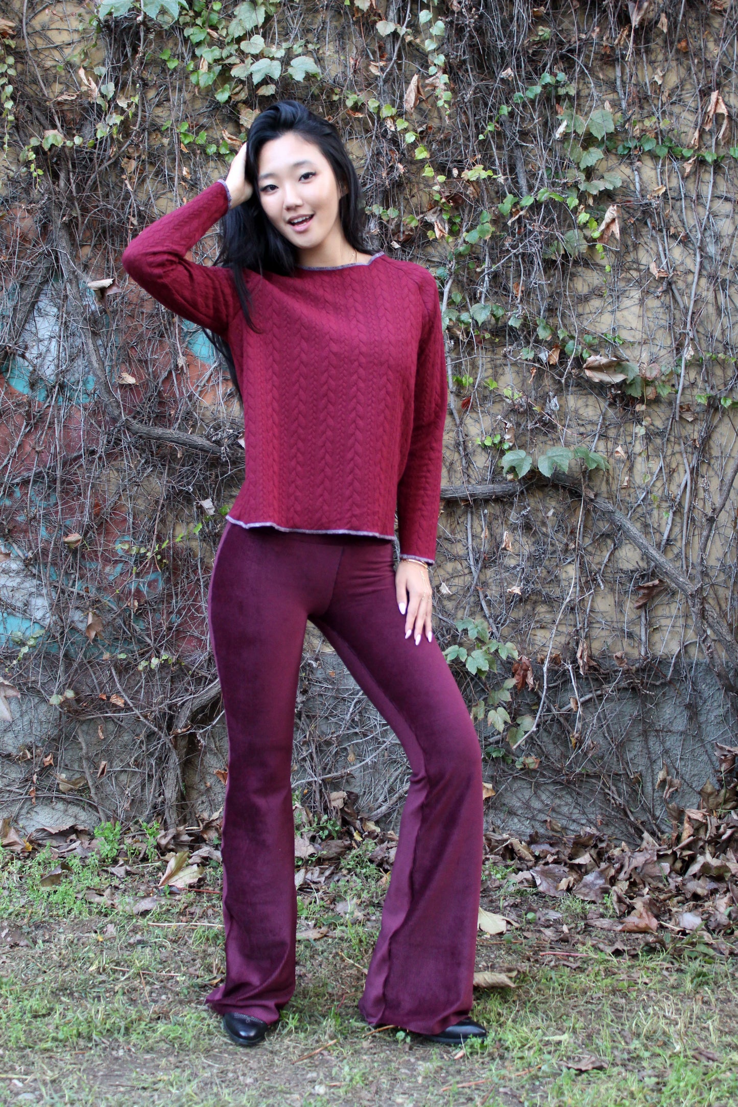 Pantazampa velluto a coste bordeaux