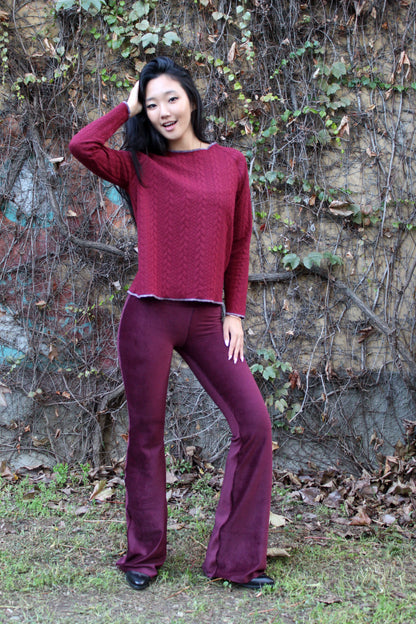 Pantazampa velluto a coste bordeaux