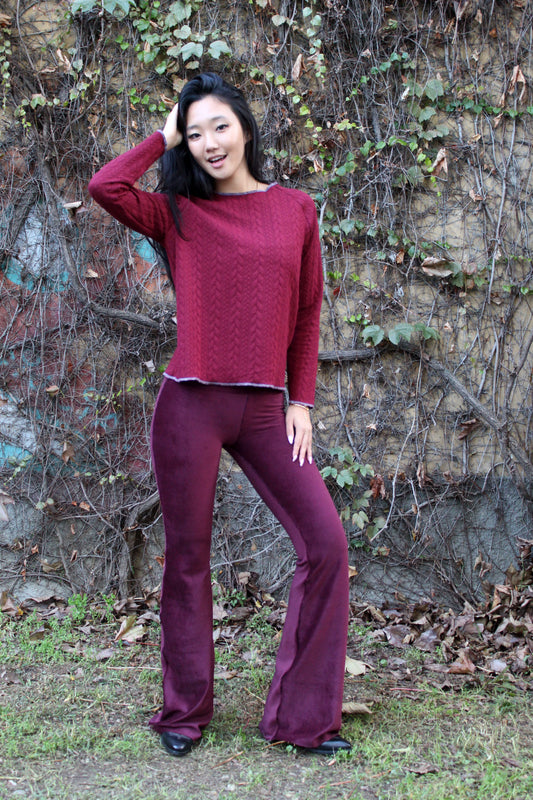 Pantazampa velluto a coste bordeaux