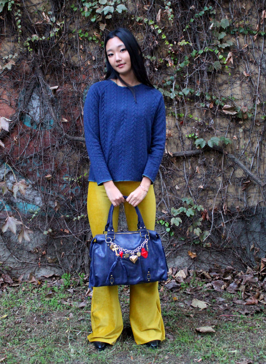 Pantazampa velluto a coste giallo lime