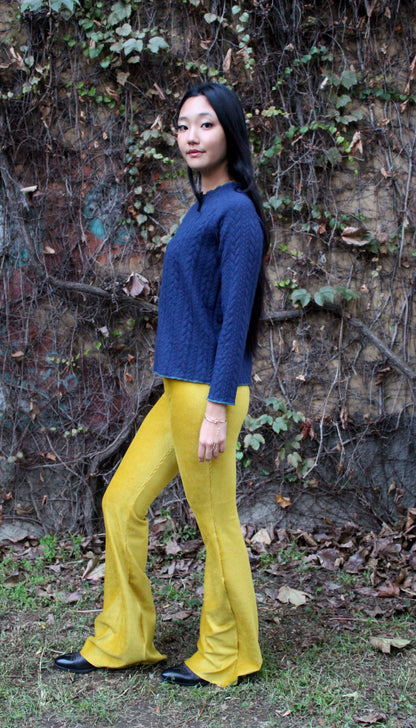 Pantazampa velluto a coste giallo lime