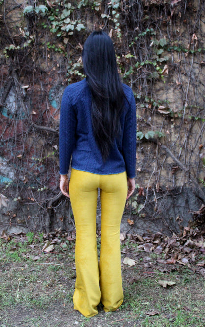 Pantazampa velluto a coste giallo lime