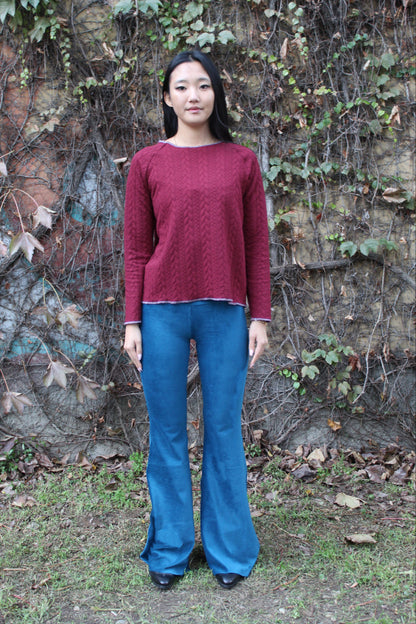 Pantazampa velluto a coste ottanio