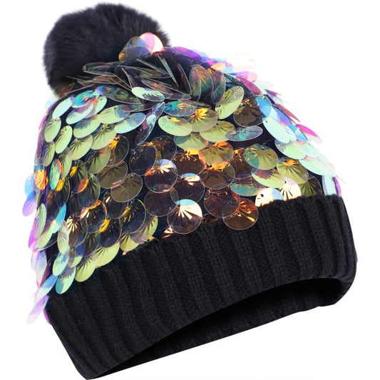 Cappello paillettes blu