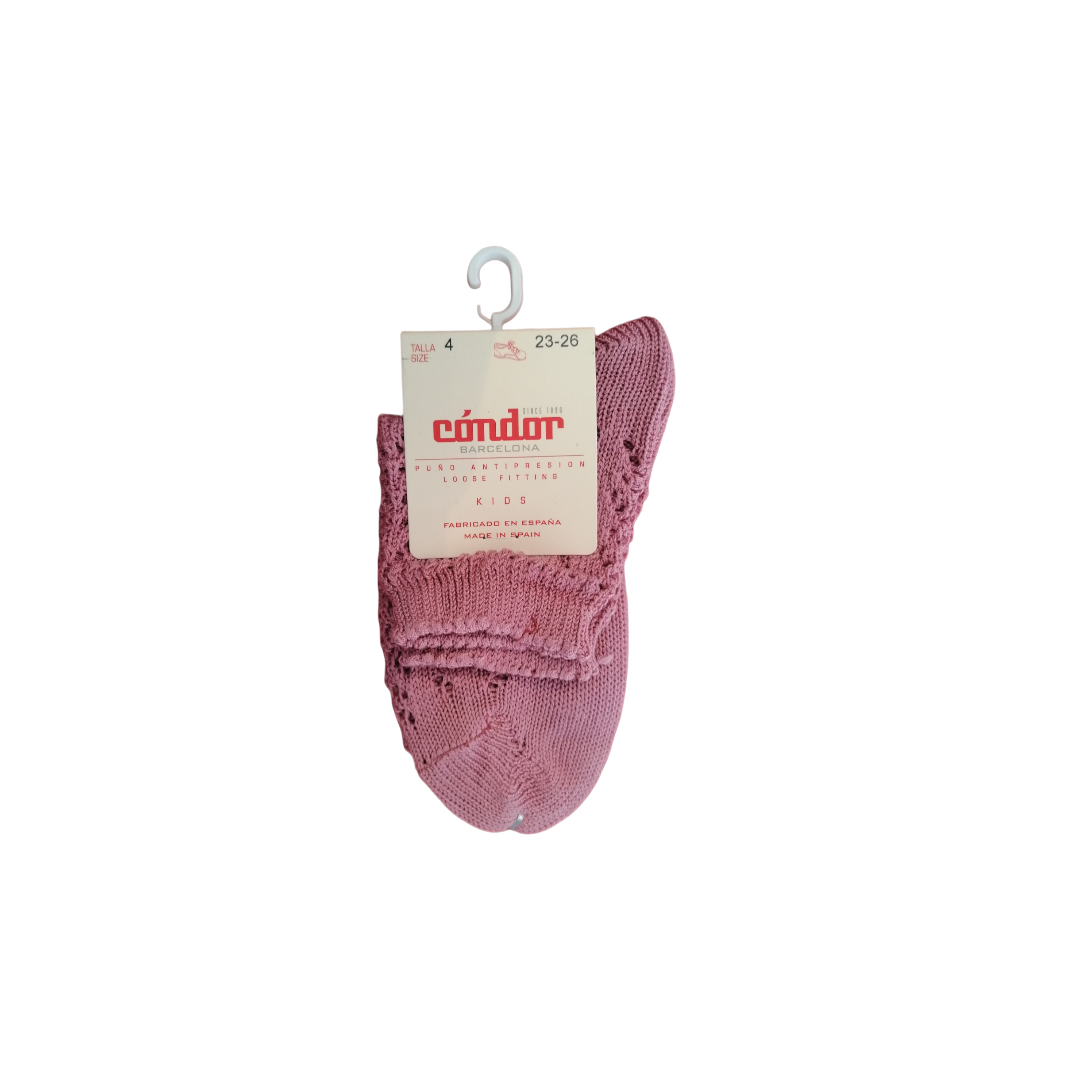 Calzini corti traforati rosa ciclamino
