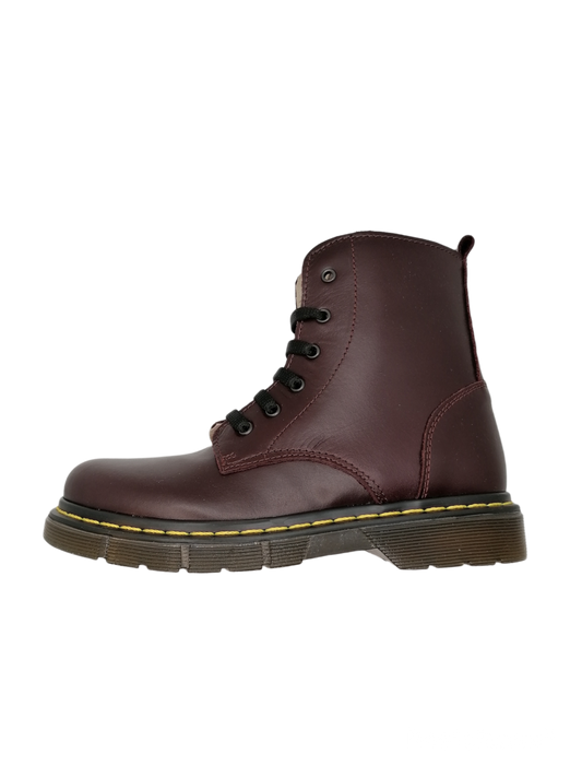 Anfibi in vera pelle bordeaux