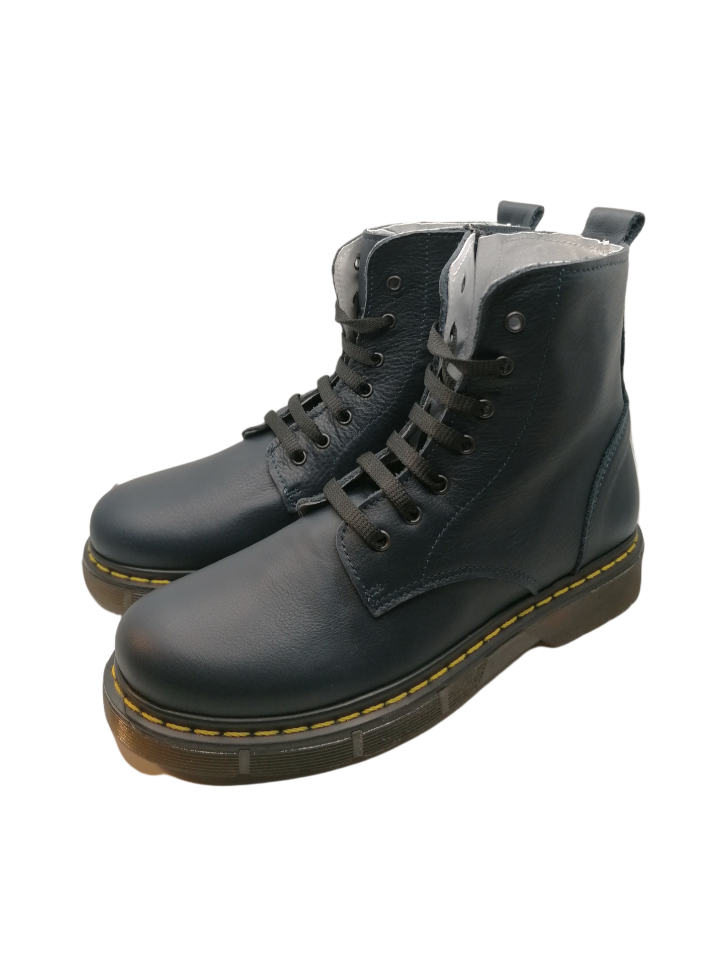 Anfibi in vera pelle blu