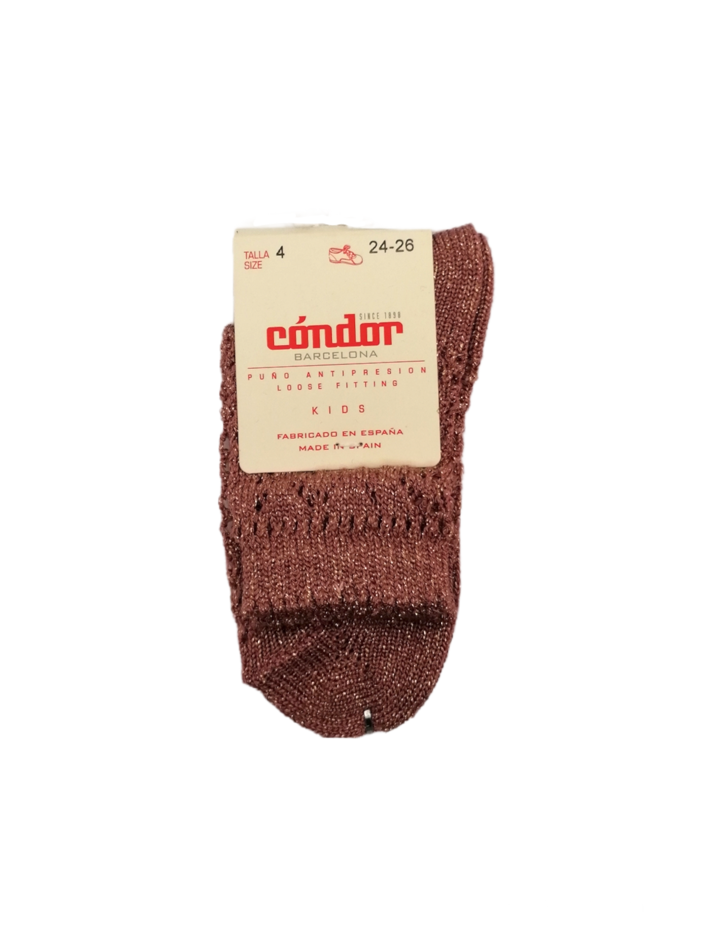 Calzini corti traforati glitter rosa