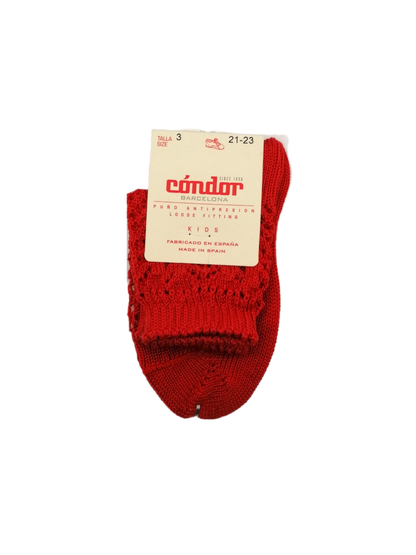 Calzini corti traforati rosso