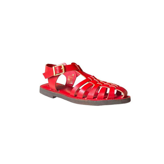 Sandalo intrecciato rosso