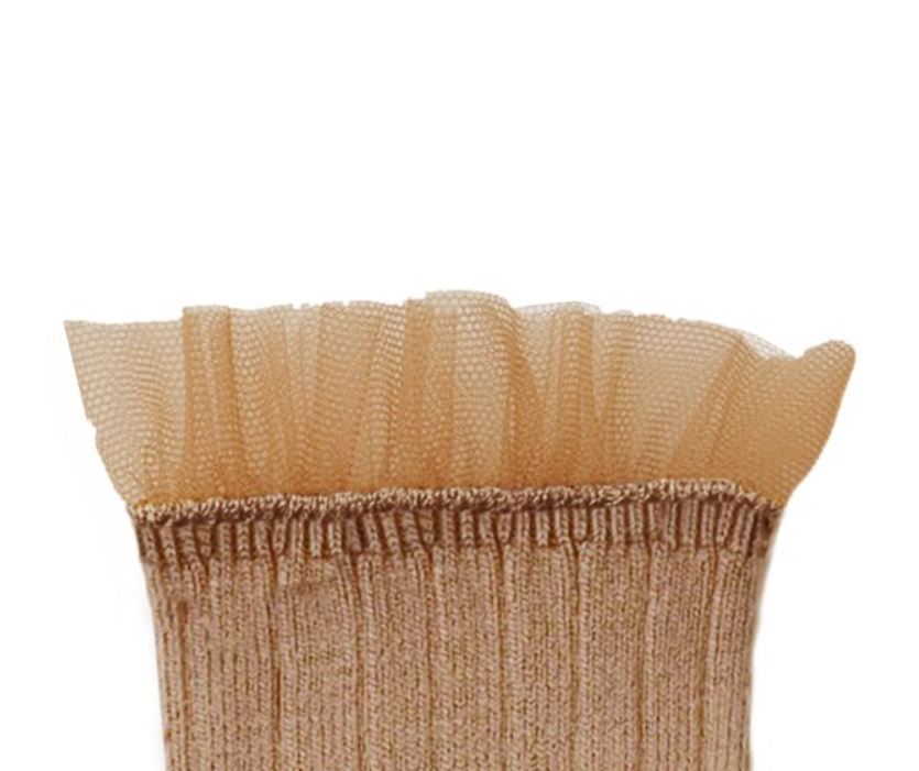 Calzini corti tulle beige Collégien bimba