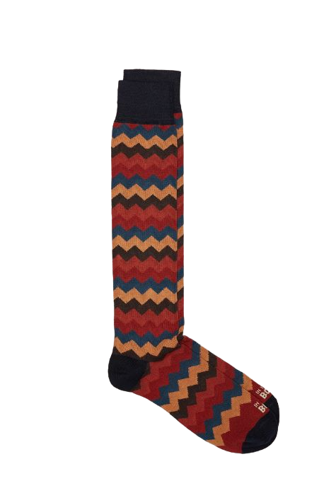 Calze in the box chevron big blu scuro multicolor lunghe