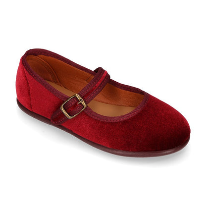 Ballerine di velluto bordeaux