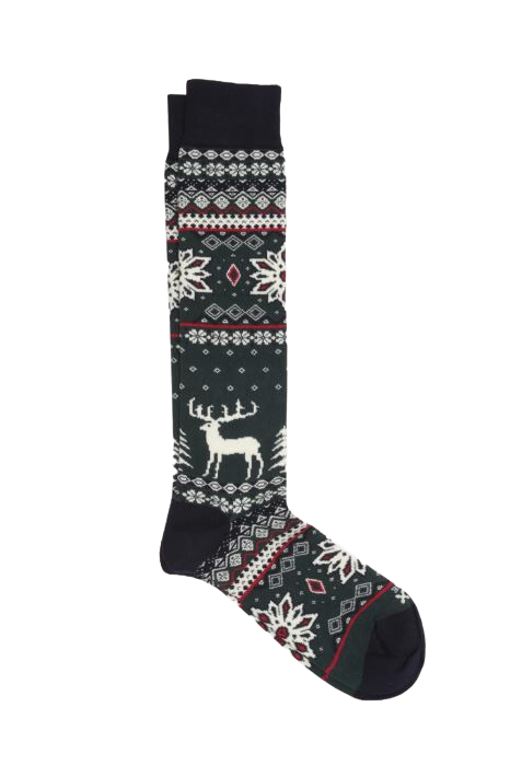 Calze lunghe Alce Christmas verdi
