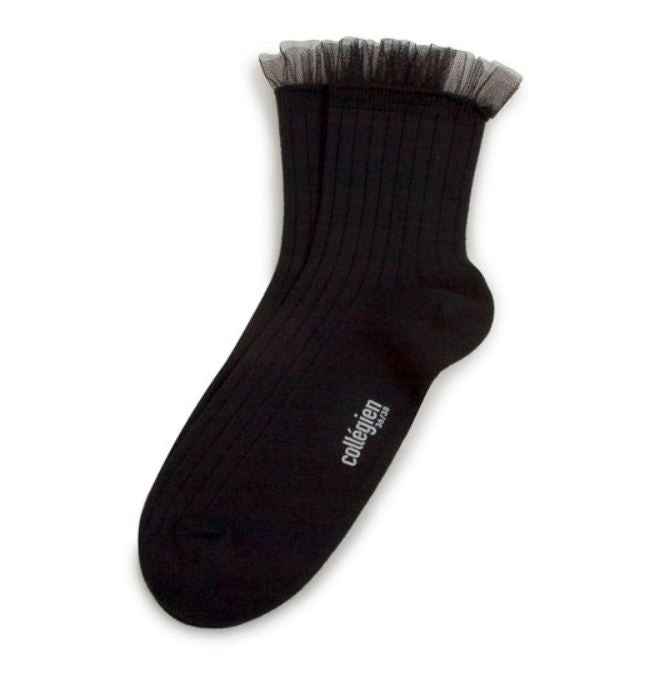 Calzini corti tulle nero Collégien donna