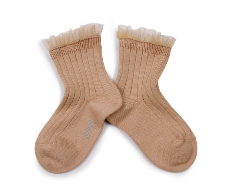 Calzini corti tulle beige Collégien bimba
