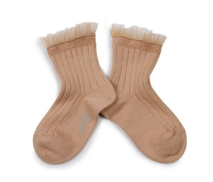 Calzini corti tulle beige Collégien bimba