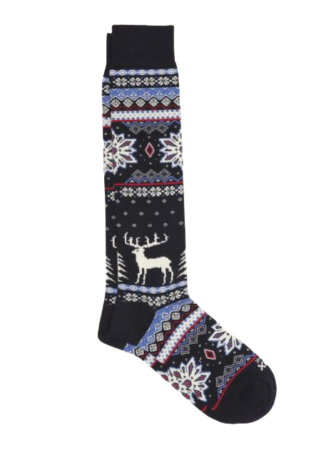 Calze in the box lunghe Alce Christmas blu